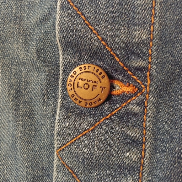 LOFT Button Front Denim Skirt - Picture 3 of 4